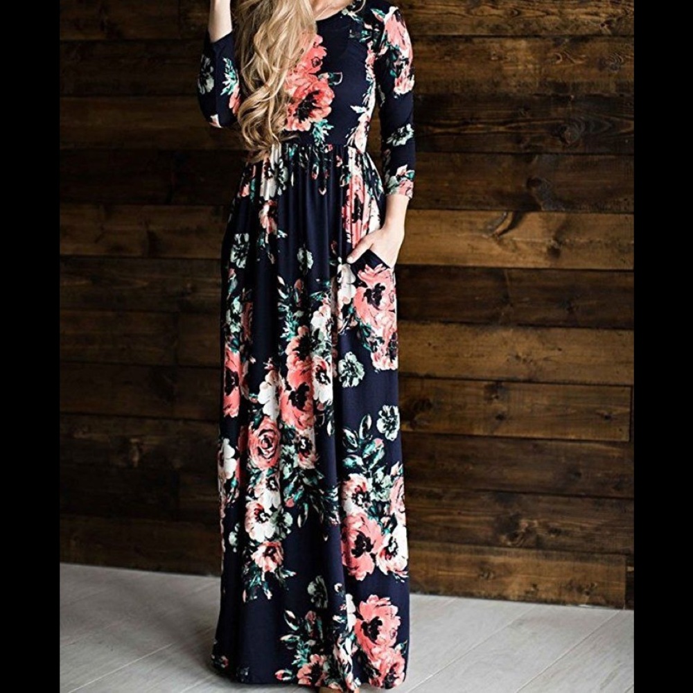 Black floral maxi dress